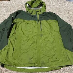 Marmot MemBrain Waterproof Windbreaker Jacket Men's L Green Hooded
